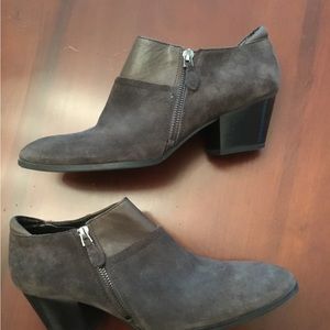 Franco Sarto dark taupe suede booties size 9.5